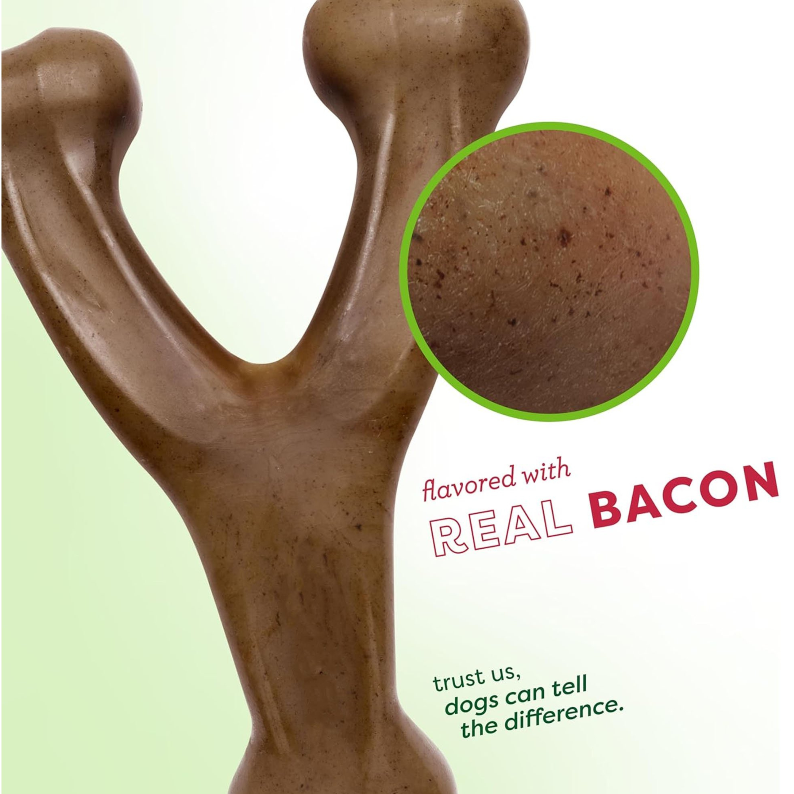 Durable Wishbone Dog Chew Toy for Aggressive Chewers – Bacon & Peanut Flavor