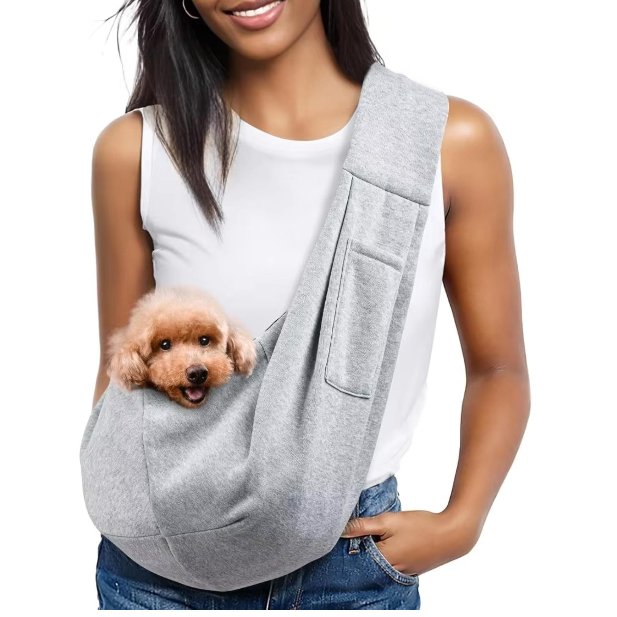 Small Dog Sling Carrier – Hands-Free Pet Bag for Puppies & Cats