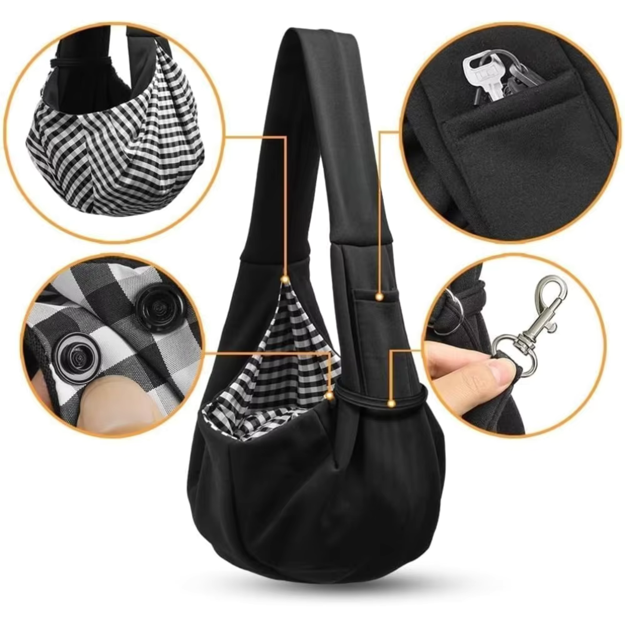 Small Dog Sling Carrier – Hands-Free Pet Bag for Puppies & Cats