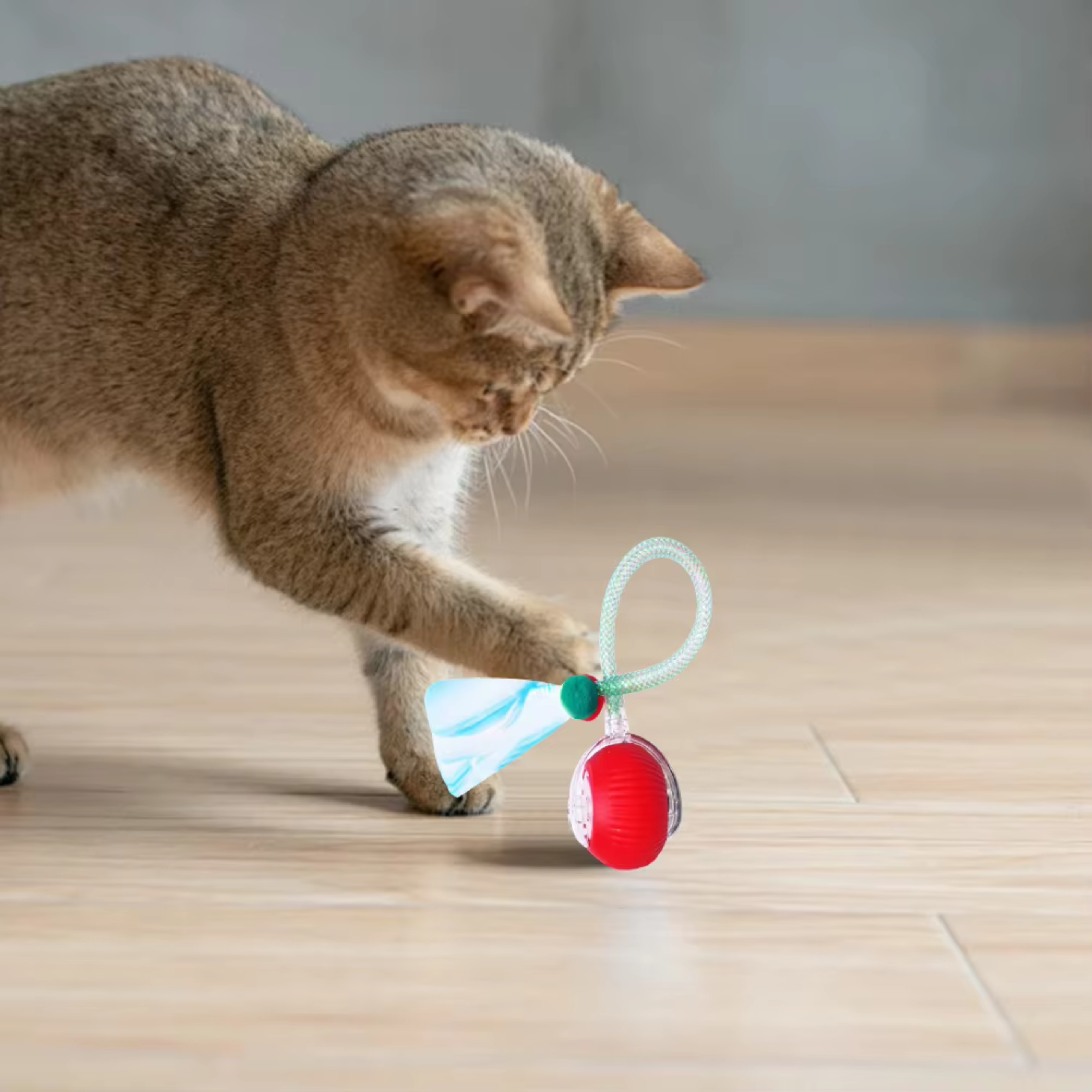 Interactive Cat Toy Ball with Moving Tail – Motion Activated