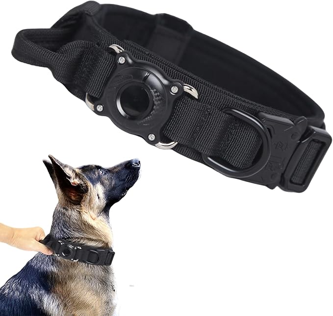 Tactical Dog Collar with Airtag Holder