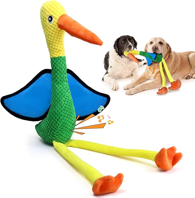 Large Squeaky Plush Dog Toy for Chewing, Fetch & Tug