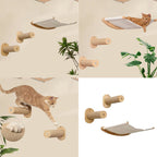 Wall Mounted Cat Hammock with Climbing Steps