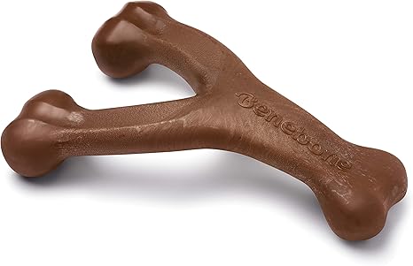 Durable Wishbone Dog Chew Toy for Aggressive Chewers – Bacon & Peanut Flavor