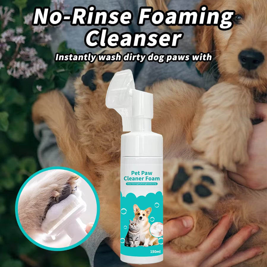 Foaming Dog Paw Cleaner with Silicone Scrubber – No-Rinse Pet Foot Washer