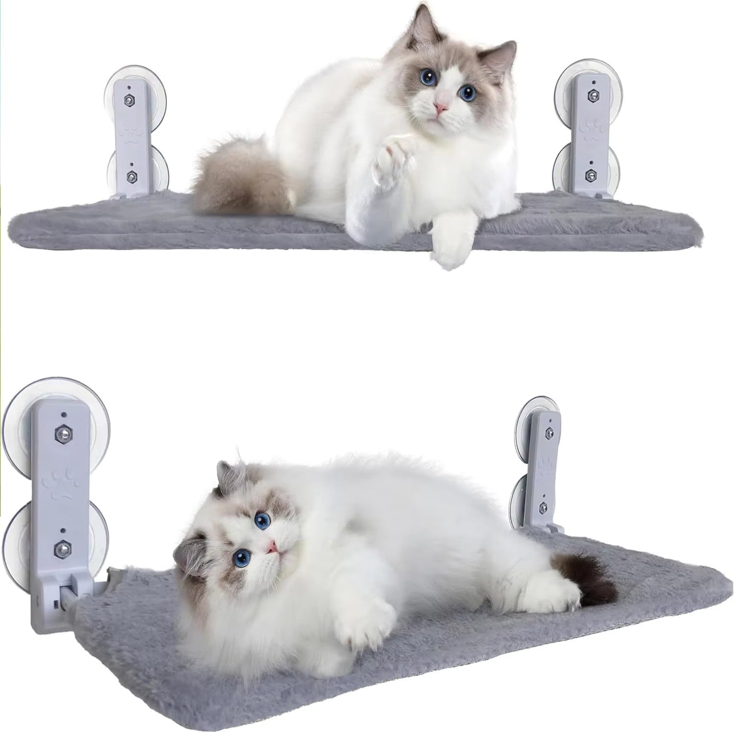 Foldable Cat Window Perch Hammock with Metal Frame & Suction Cups