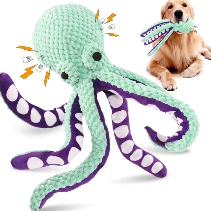 Large Squeaky Plush Dog Toy for Chewing, Fetch & Tug