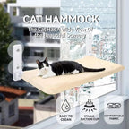 Foldable Cat Window Perch Hammock with Metal Frame & Suction Cups