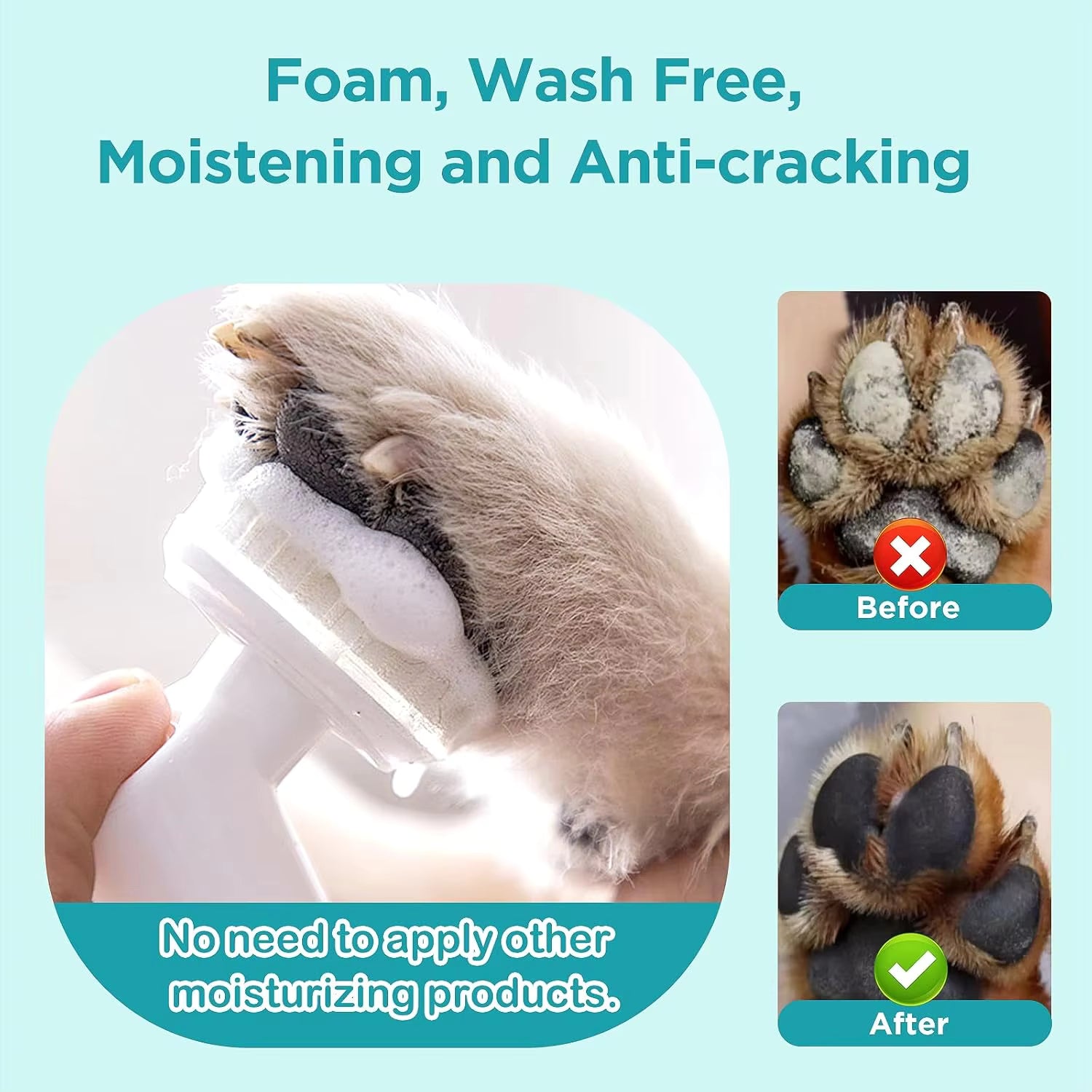 Foaming Dog Paw Cleaner with Silicone Scrubber – No-Rinse Pet Foot Washer