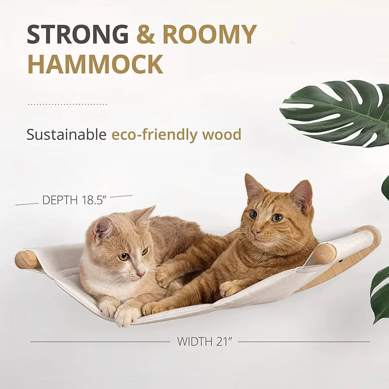Wall Mounted Cat Hammock with Climbing Steps