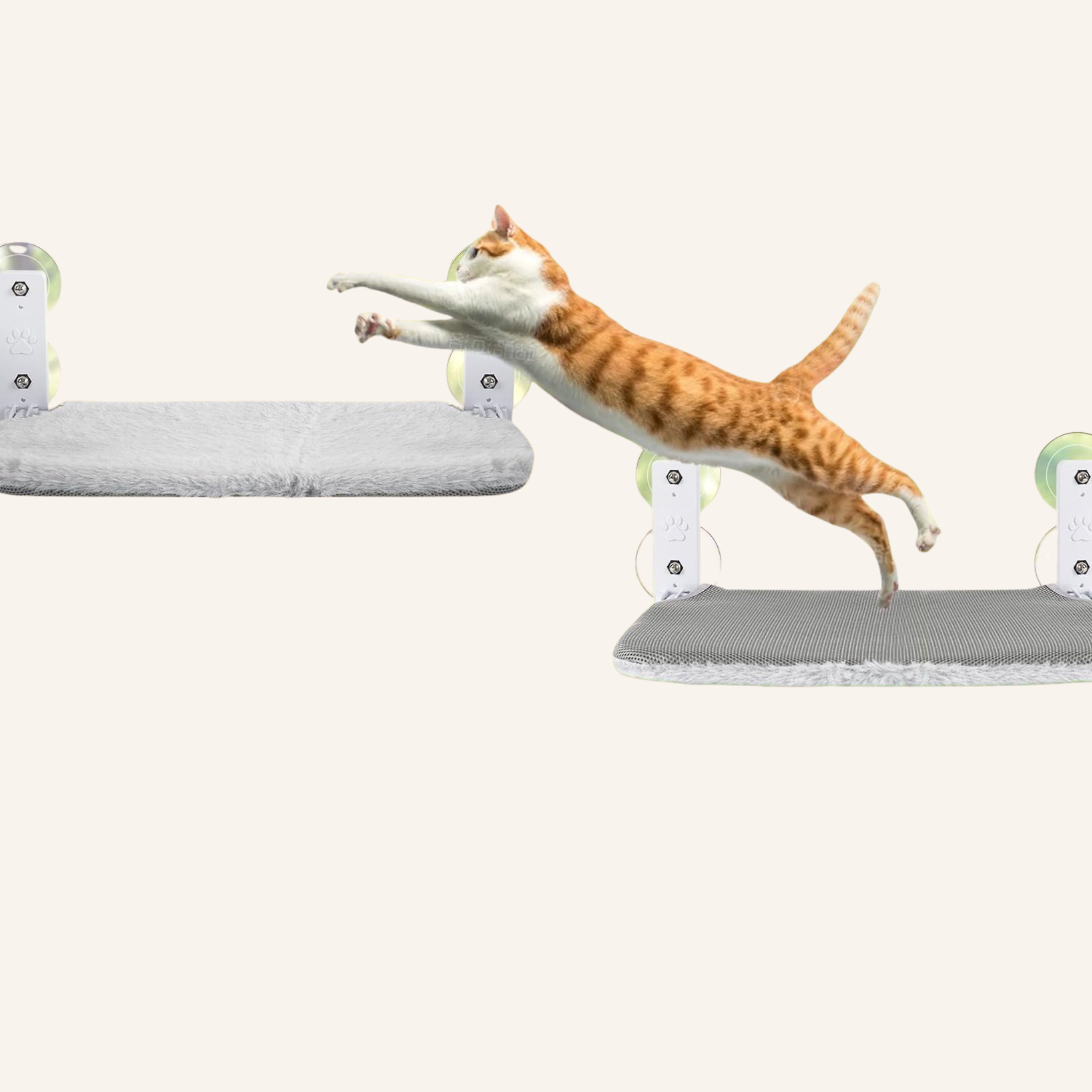 Foldable Cat Window Perch Hammock with Metal Frame & Suction Cups